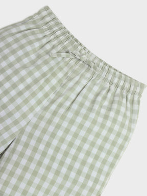 Checkered Green Shirt & Shorts Set