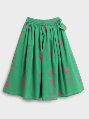 Printed Skirt Top with Dupatta Dress