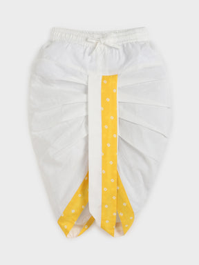 Yellow Quilted Jacket - Kurta Dhoti Set
