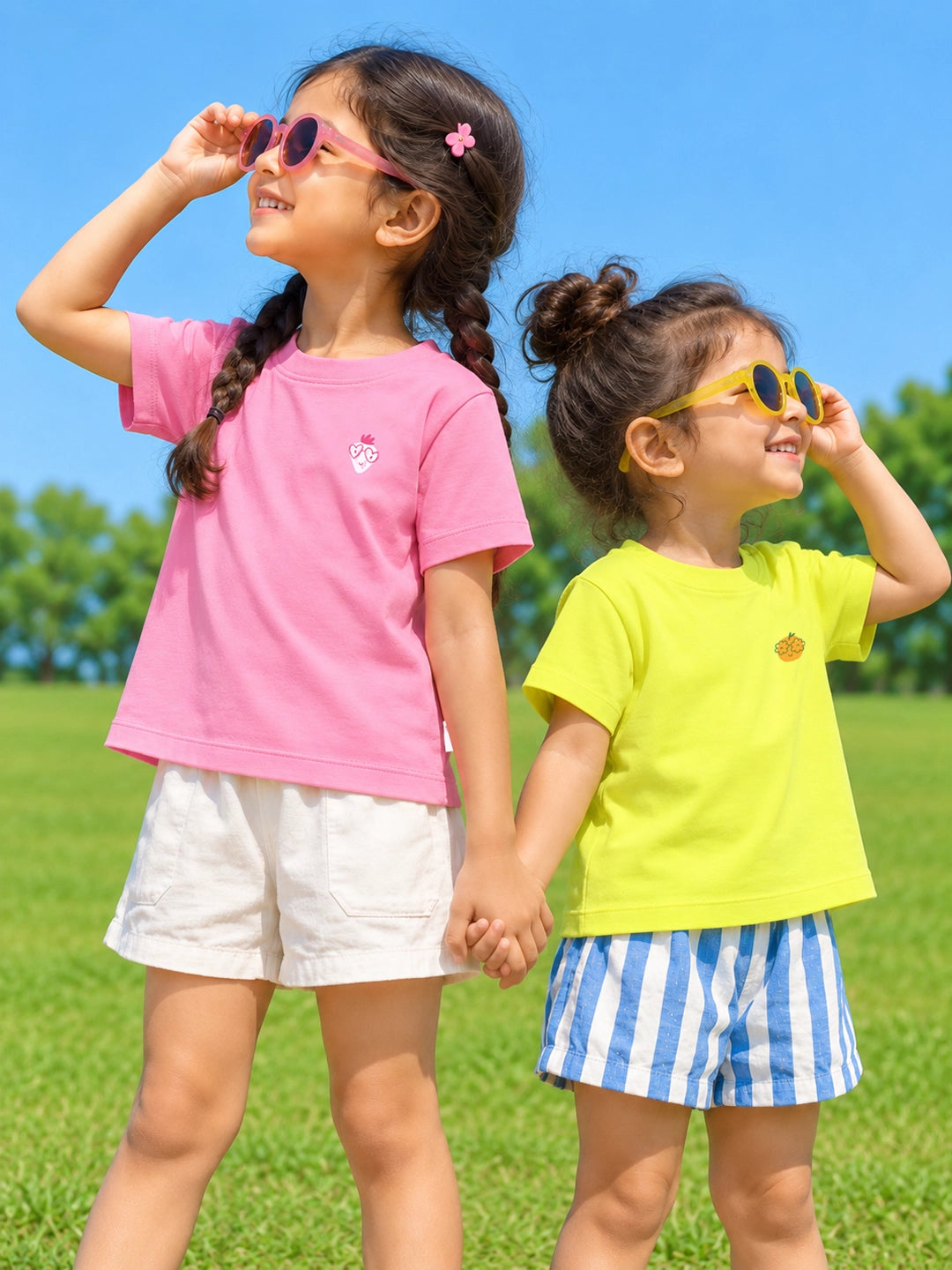 Pack of 2 Half Sleeves Girl's T-Shirts