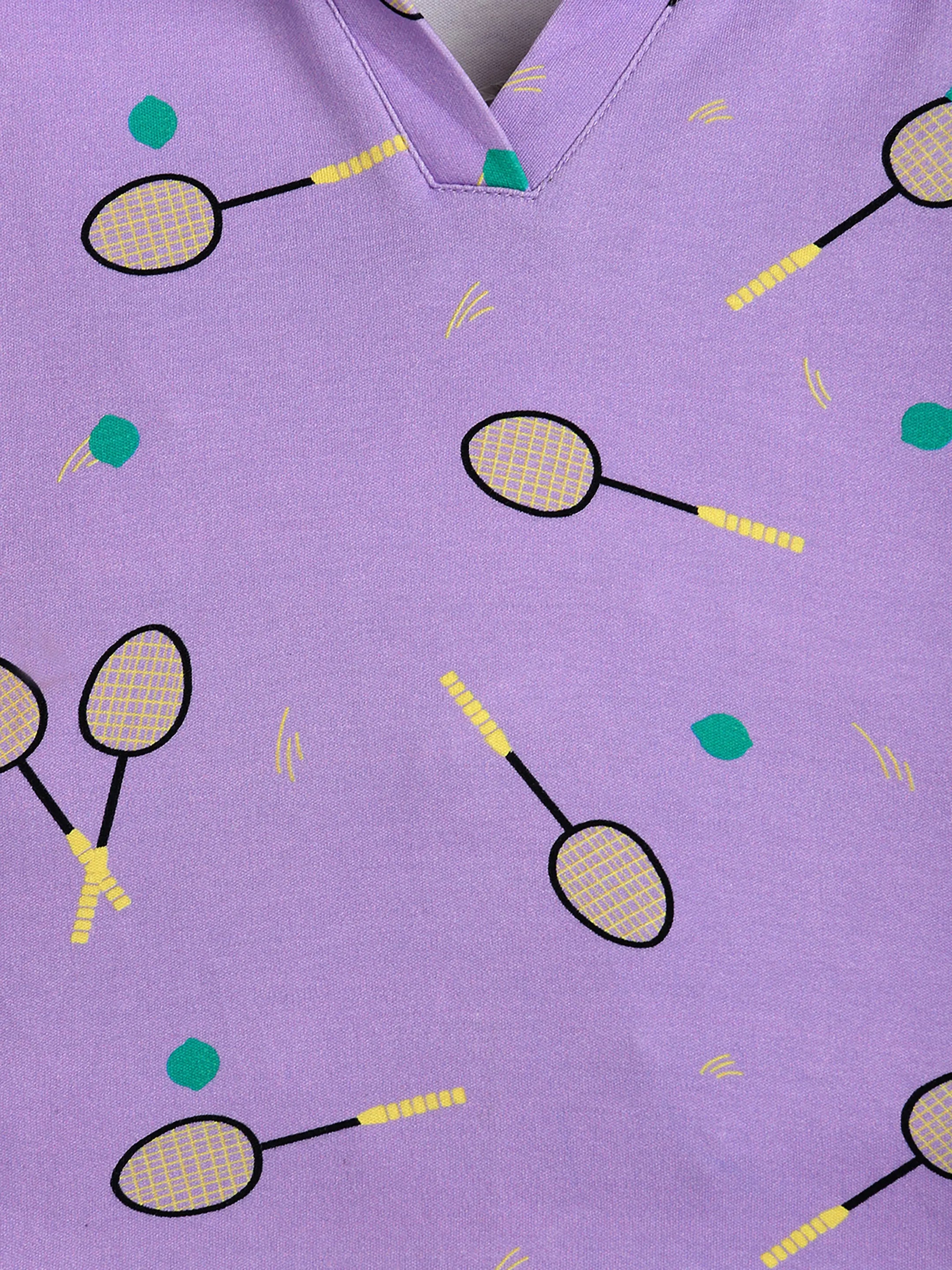 Printed Sleeveless Polo Top