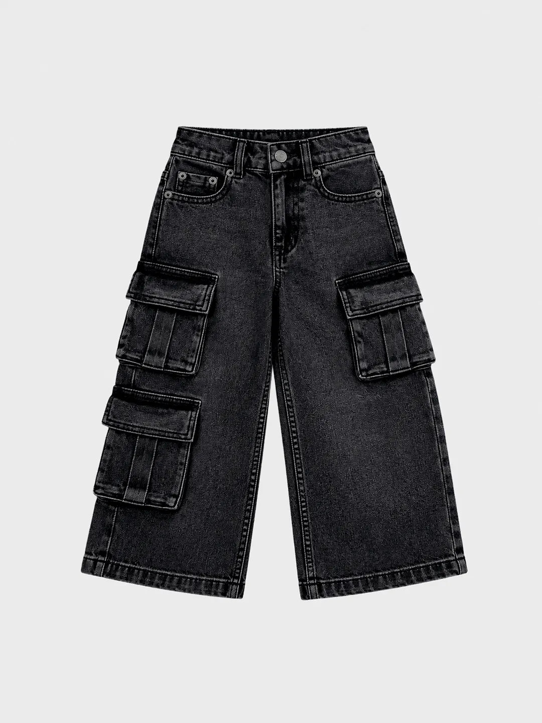 Black Cargo Denims