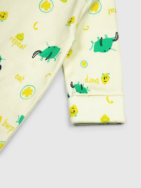 Burp Sleep Repeat Footed Cotton Sleepsuit