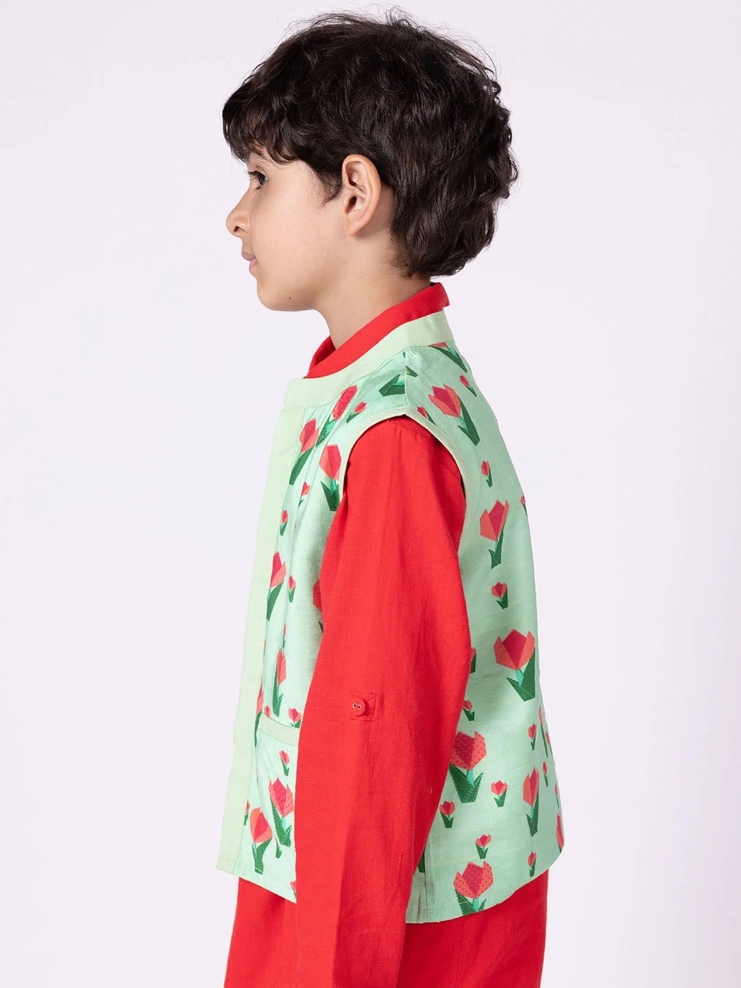 Green Tulip Nehru Jacket