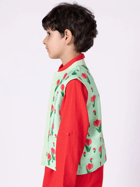 Green Tulip Nehru Jacket