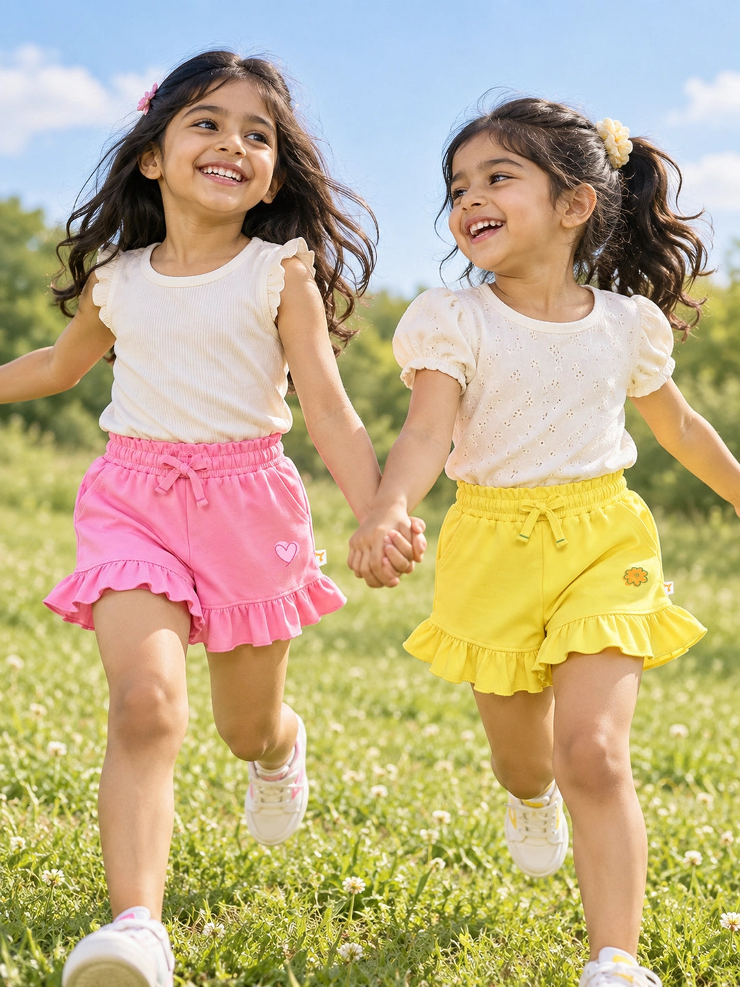 Pack of 2 Girl's Ruffle Shorts