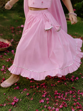 Embroidered Shantoon Lehenga Set