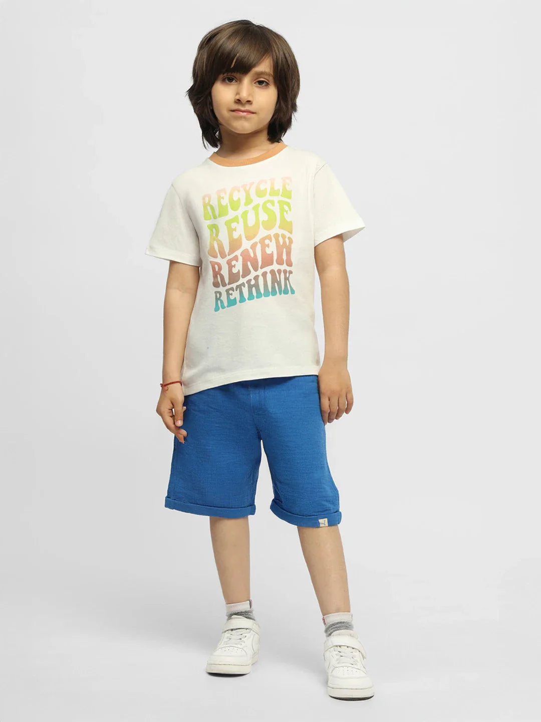 Ocean Crinkled Cotton Bermuda Shorts