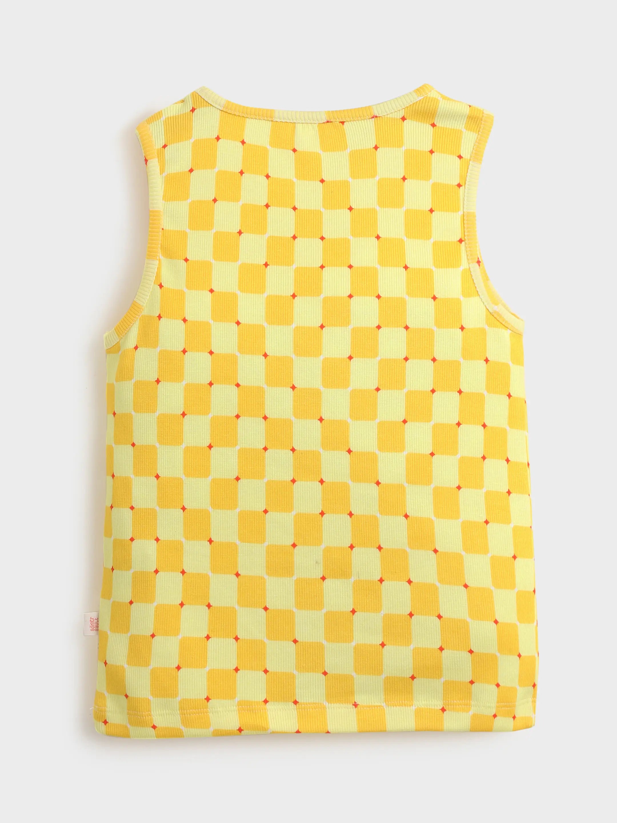 Sunshine Check Top & Coral Shorts Co-ord Set
