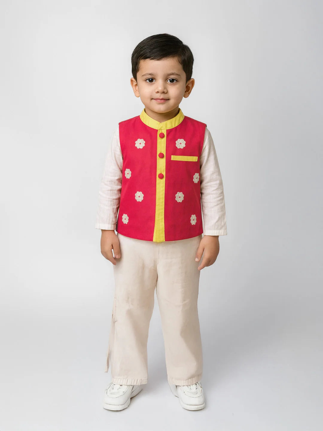 Red Orchid Nehru Jacket