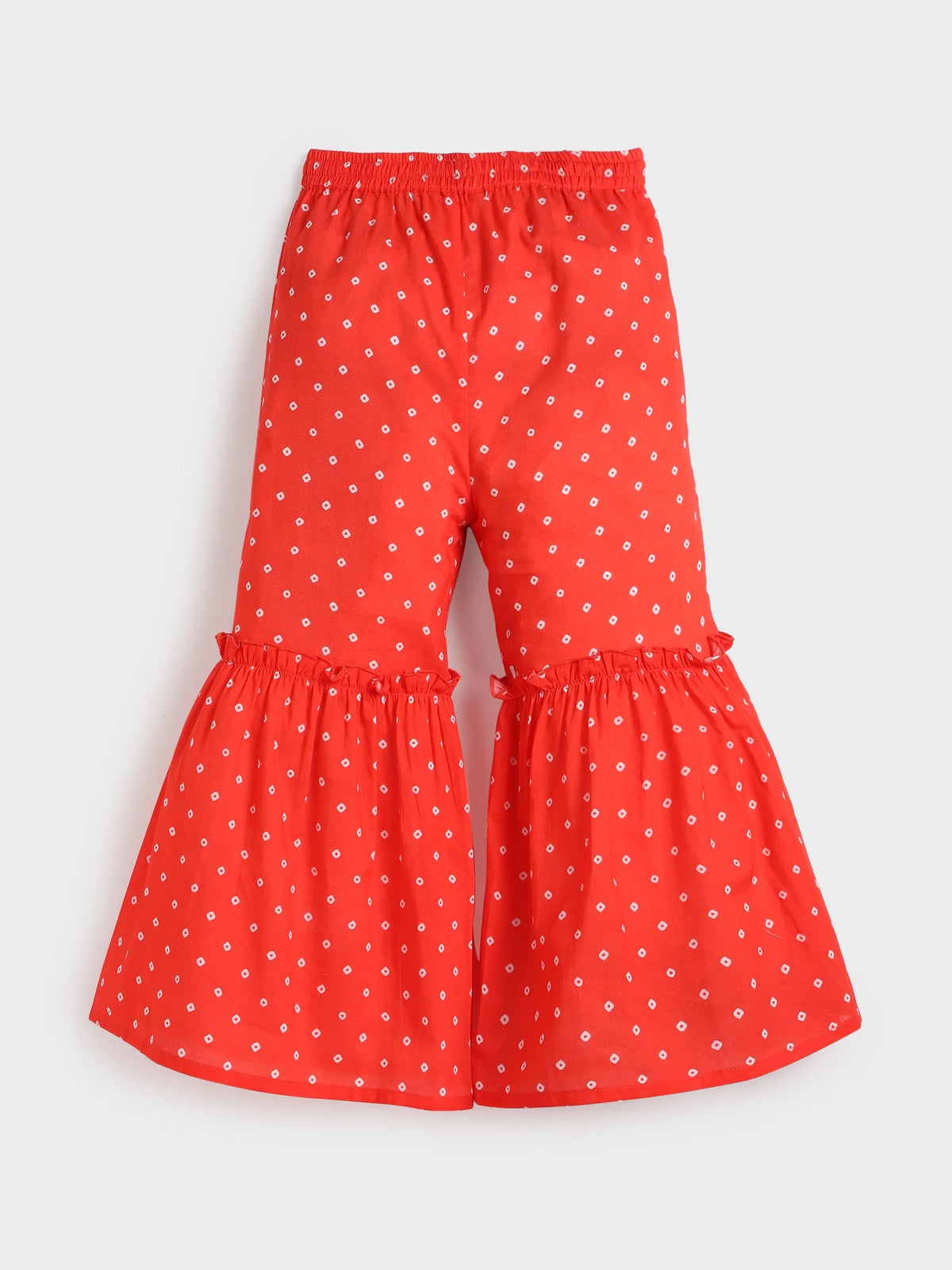 Red Bandhani Print Sharara Set with Dupatta