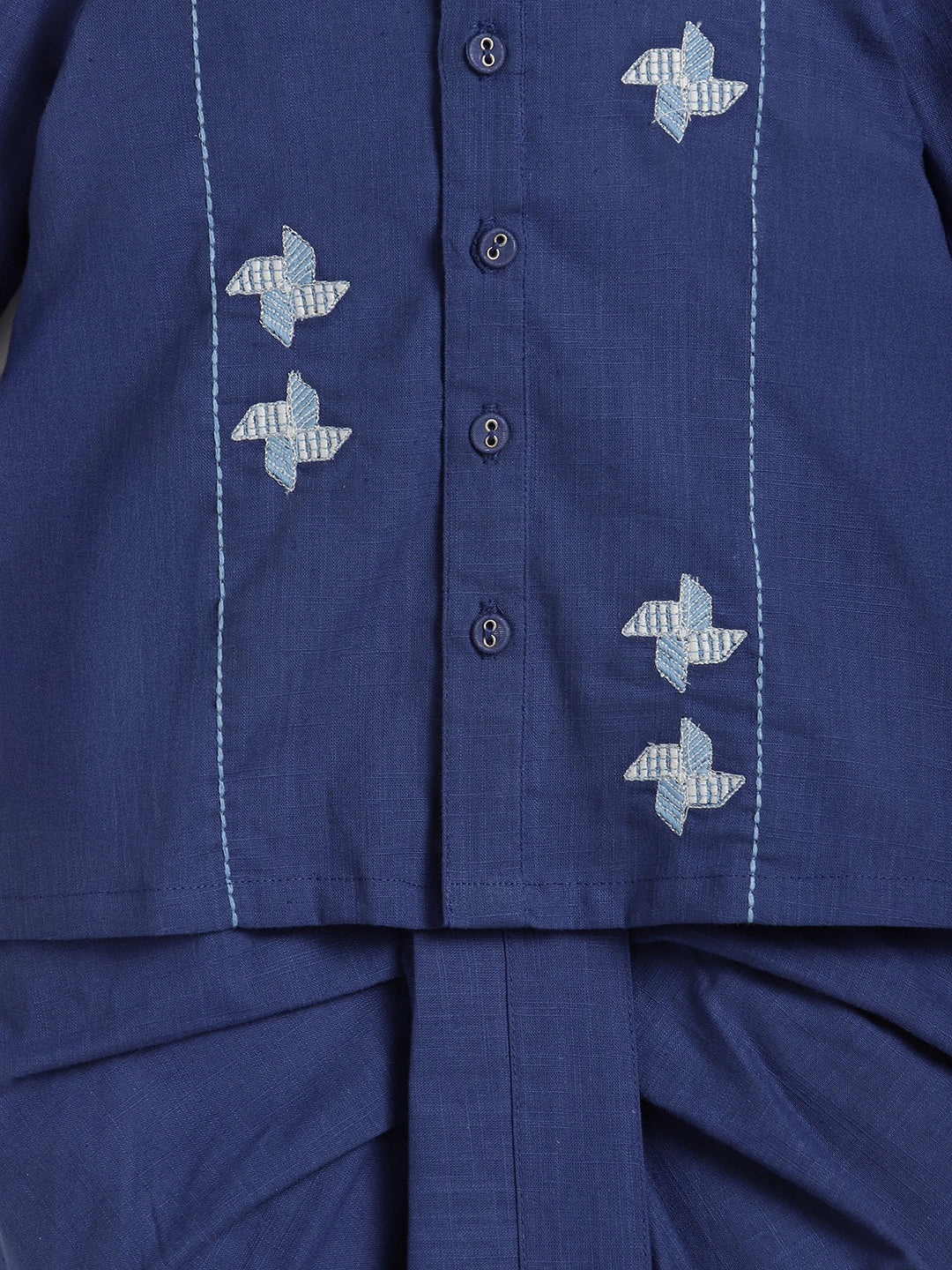 Blue Embroidered Dhoti Kurta Set