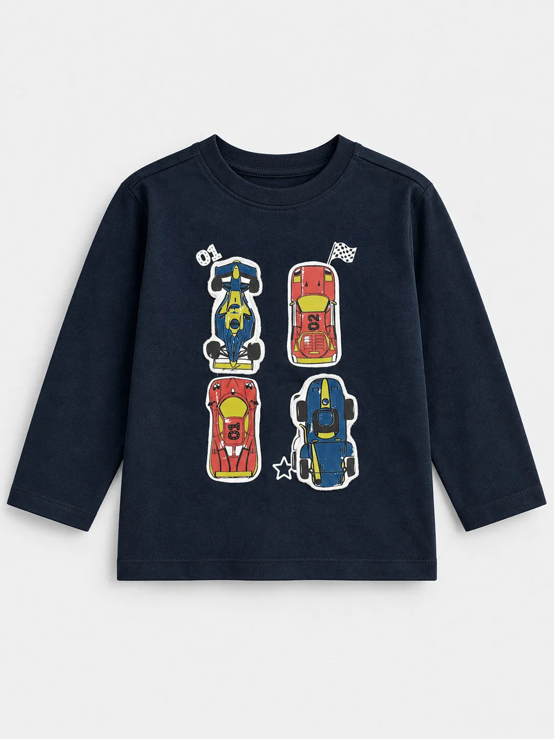 Applique Cotton Full Sleeves T-Shirt