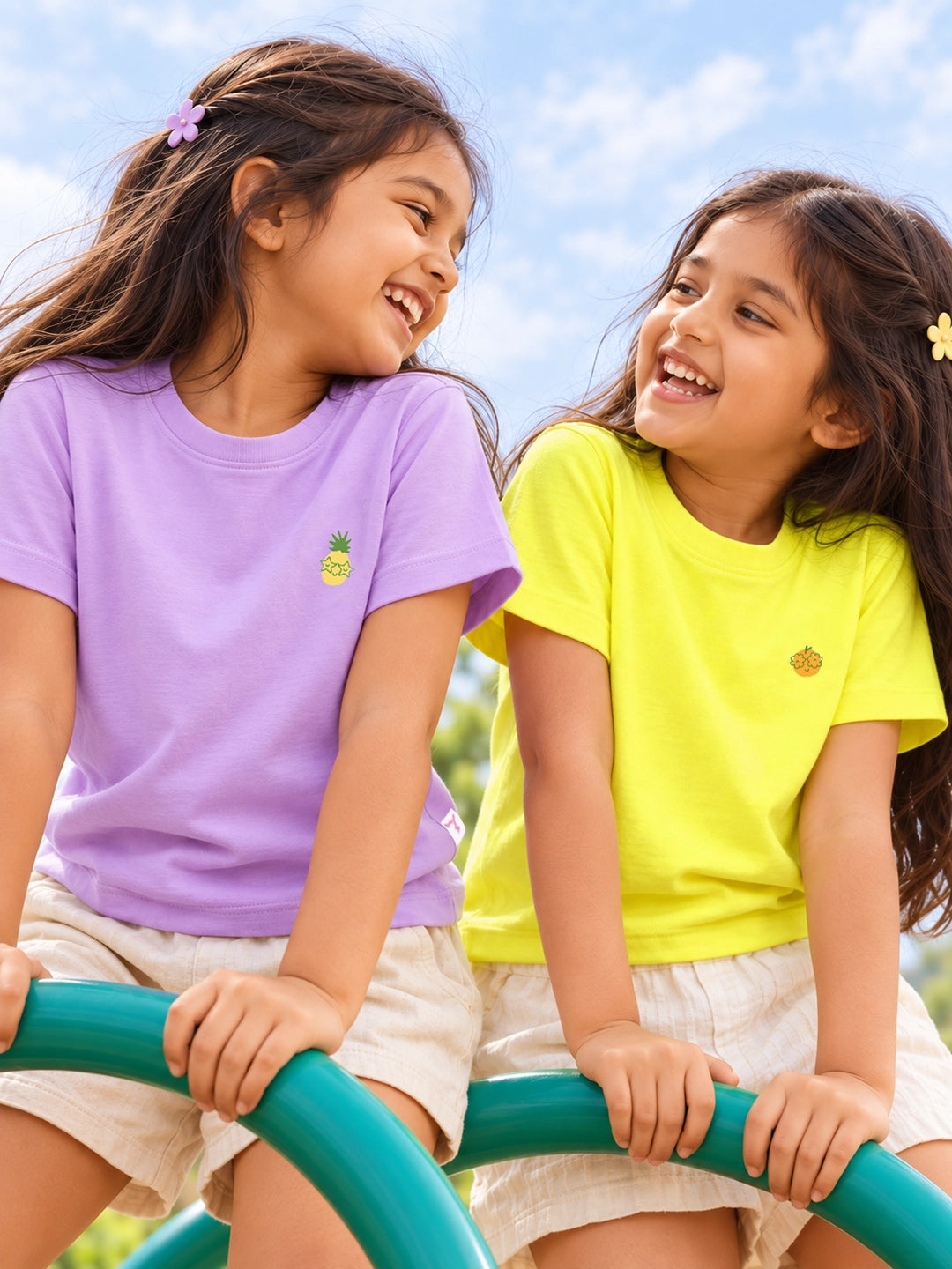 Pack of 2 Half Sleeves Girl's T-Shirts