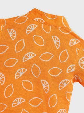 Tangy Twist Wrap Around Cotton Jhabla Set
