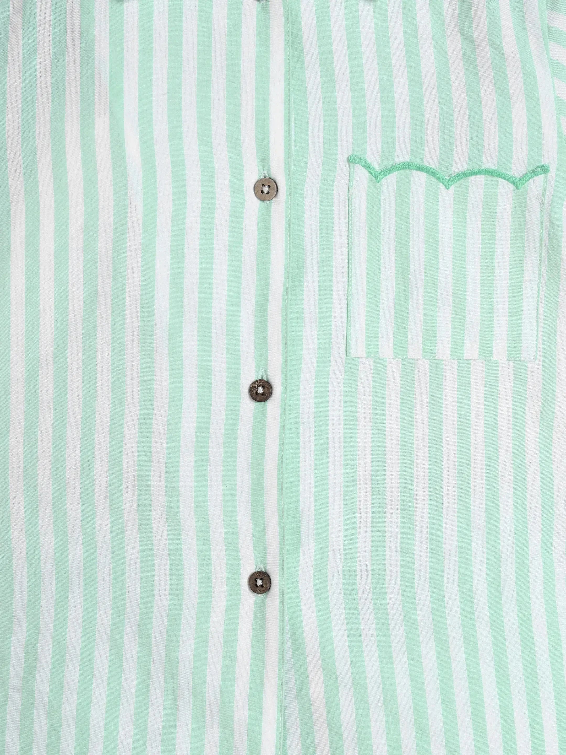 Striper Scallop Hem Shirt