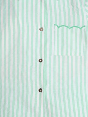 Mint Stripe Scallop Shirt