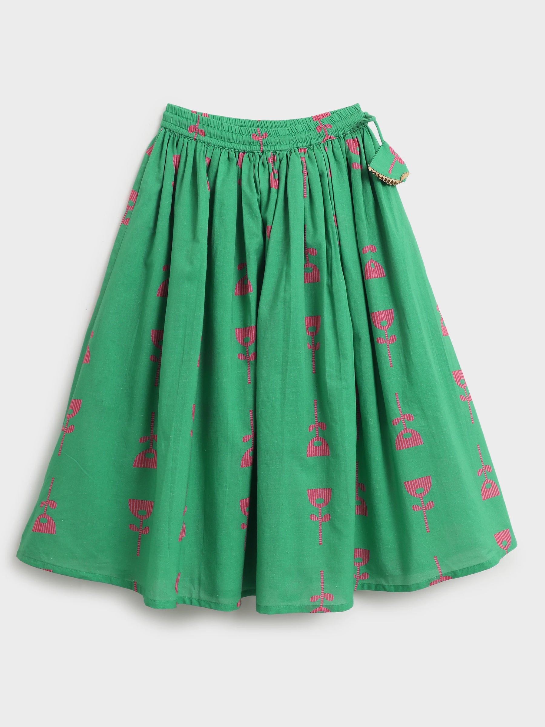 Printed Skirt Top with Dupatta Set