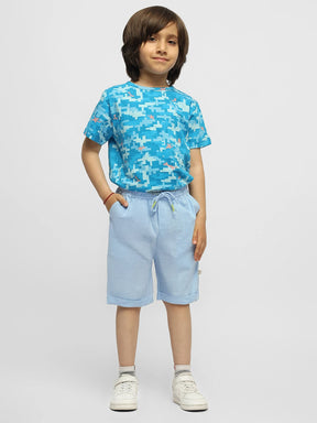 Blue Lagoon Cotton Bermuda Shorts