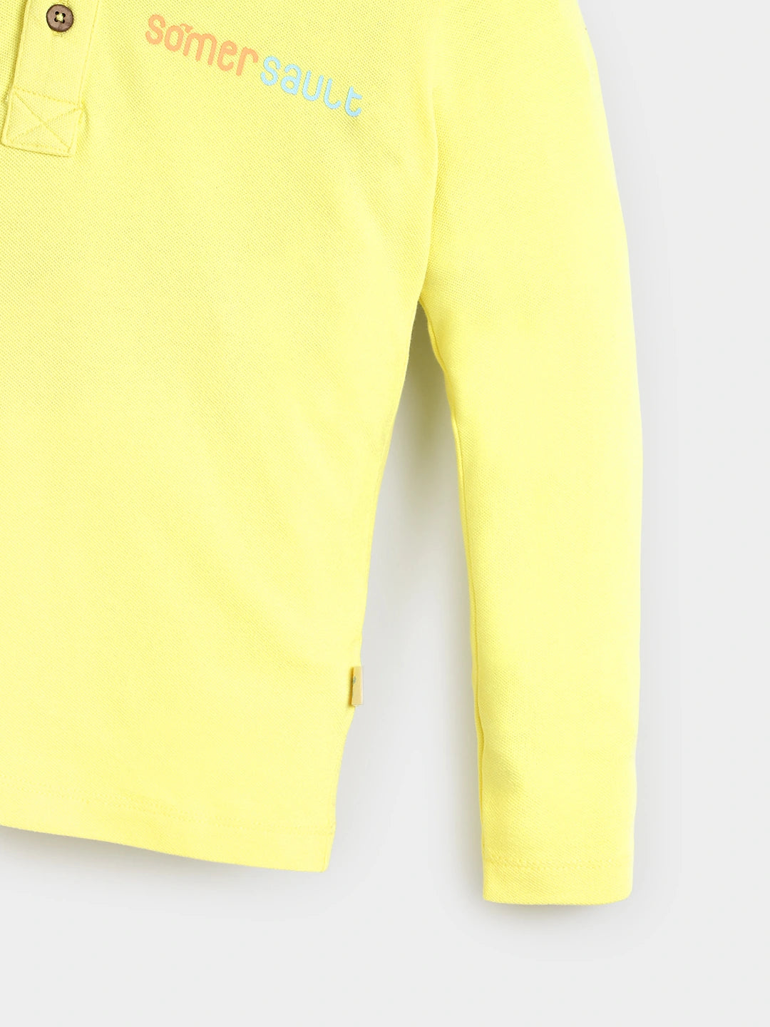 Solid Yellow Full Sleeves Polo T-shirt