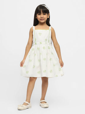 Flora Embroidered Cotton Fit & Flare Dress