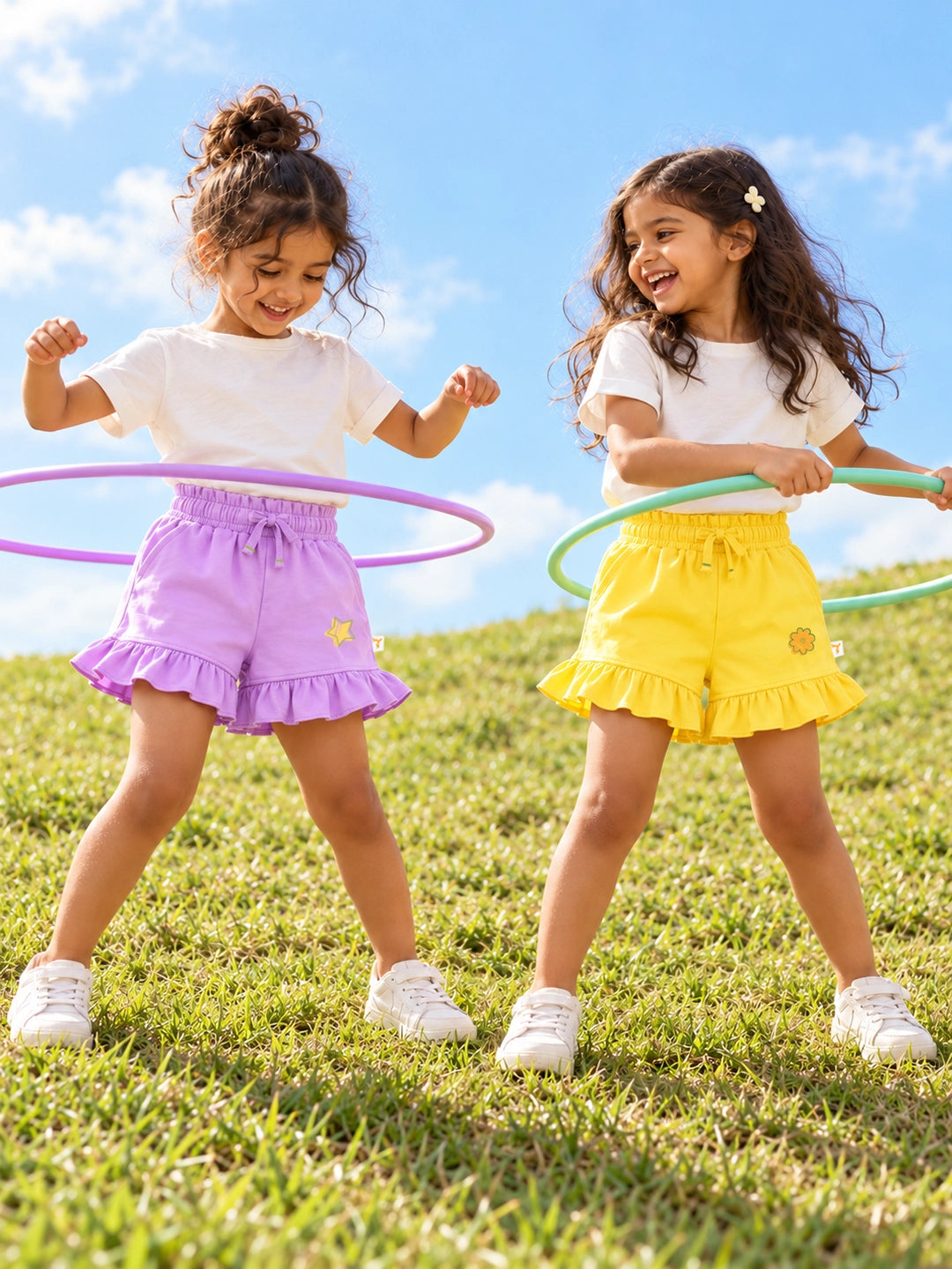 Pack of 2 Girl's Ruffle Shorts