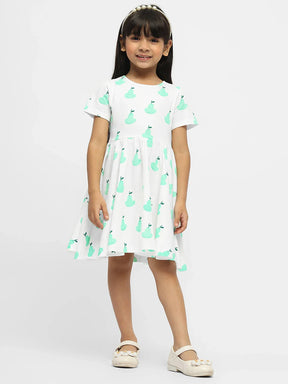 Pear Goodness Cotton A-Line Dress
