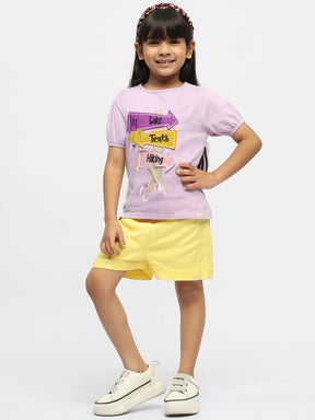 Lemon Knot Cotton Shorts