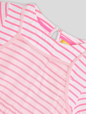 Pink Dress Set with Striped Dress & Tulle 3 Piece Set