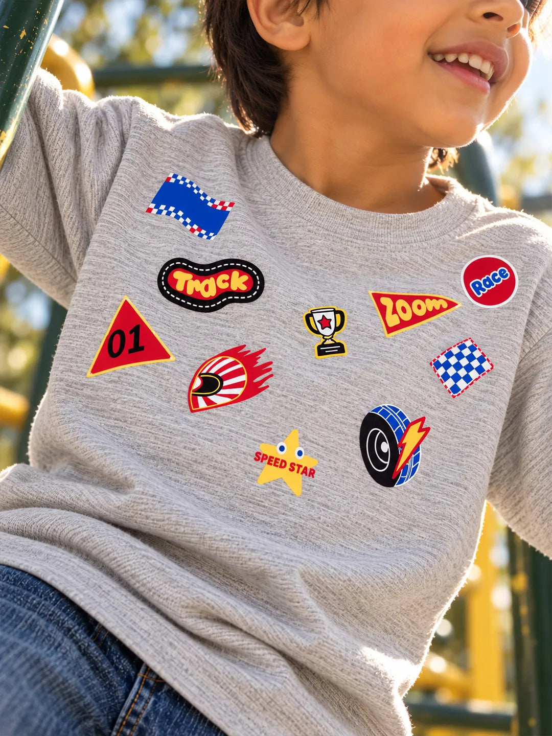 Printed Badge Cotton T-Shirt