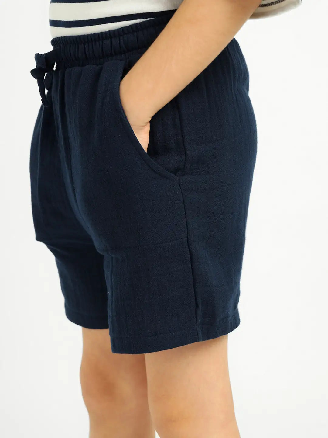Deep Sea Striped Cotton T-Shirt and Shorts Set