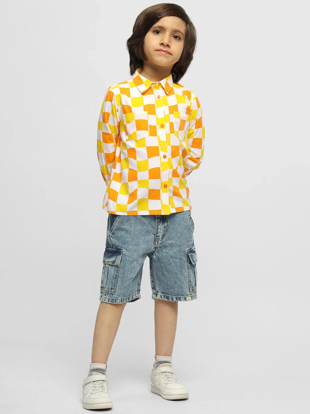 Citrus Checked Cotton Shirt