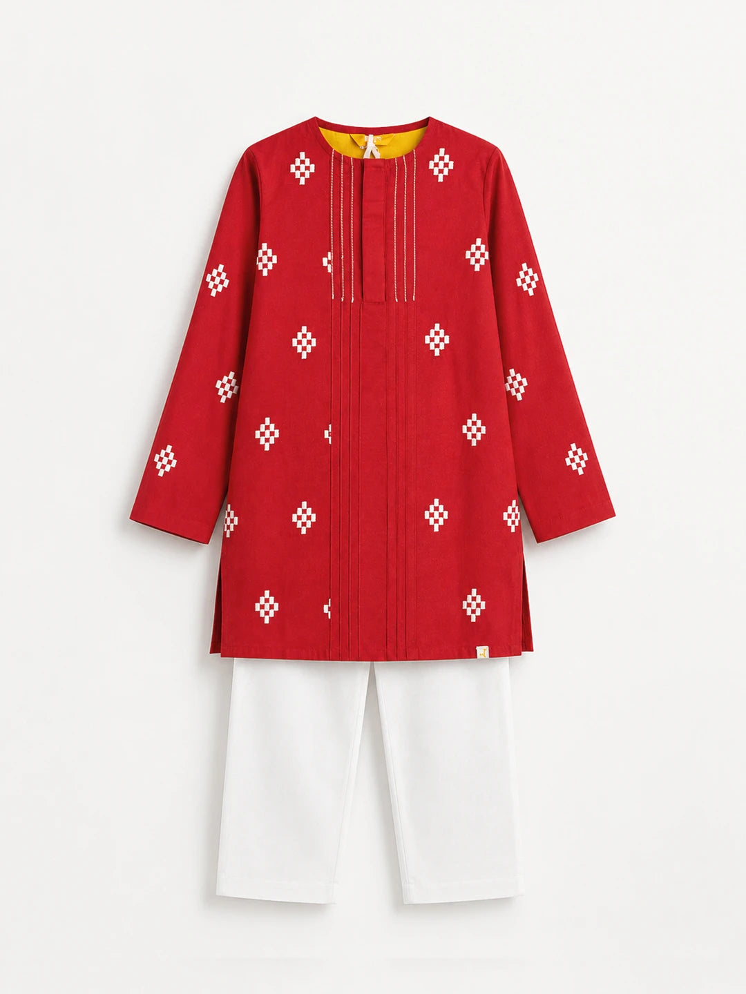 Red Katli Boys Kurta Set