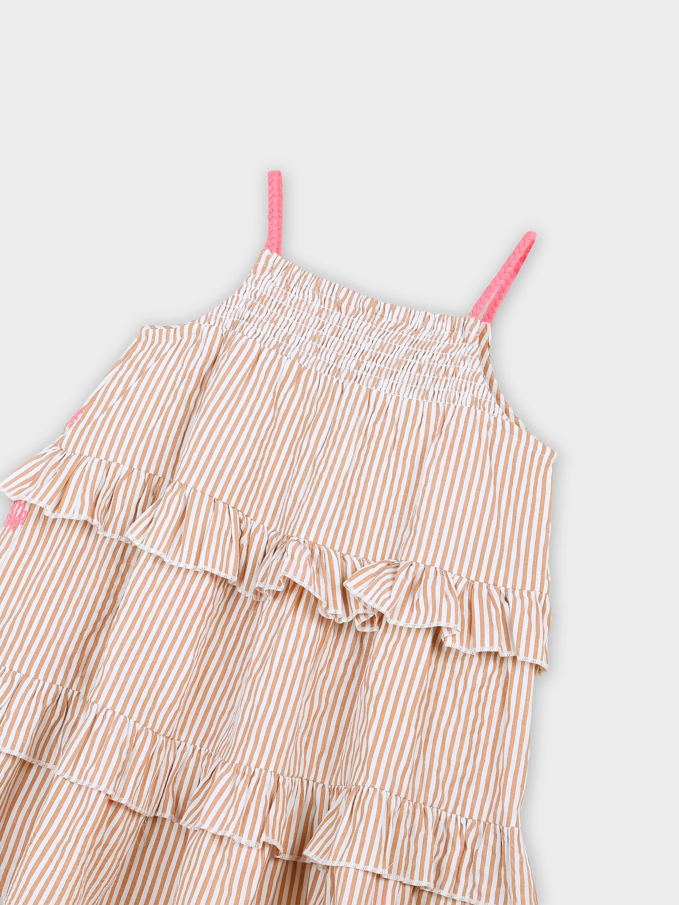 Striped Embroidery Dress
