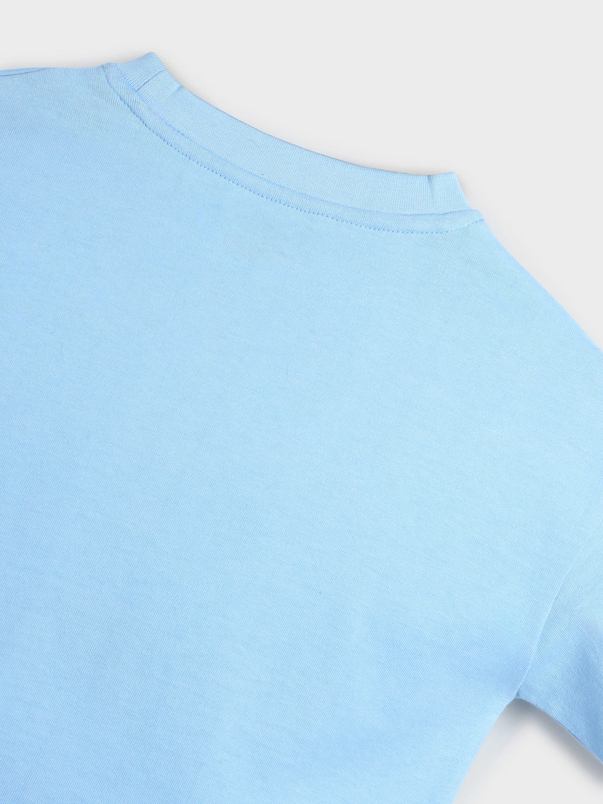 Sky Blue Palm Graphic Cotton T-Shirt