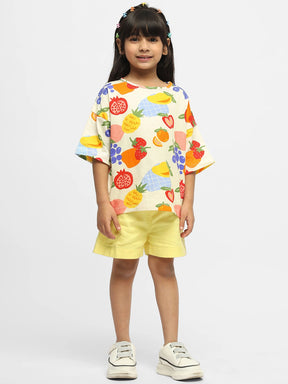 Fruity Fun Drop Shoulder Cotton Top