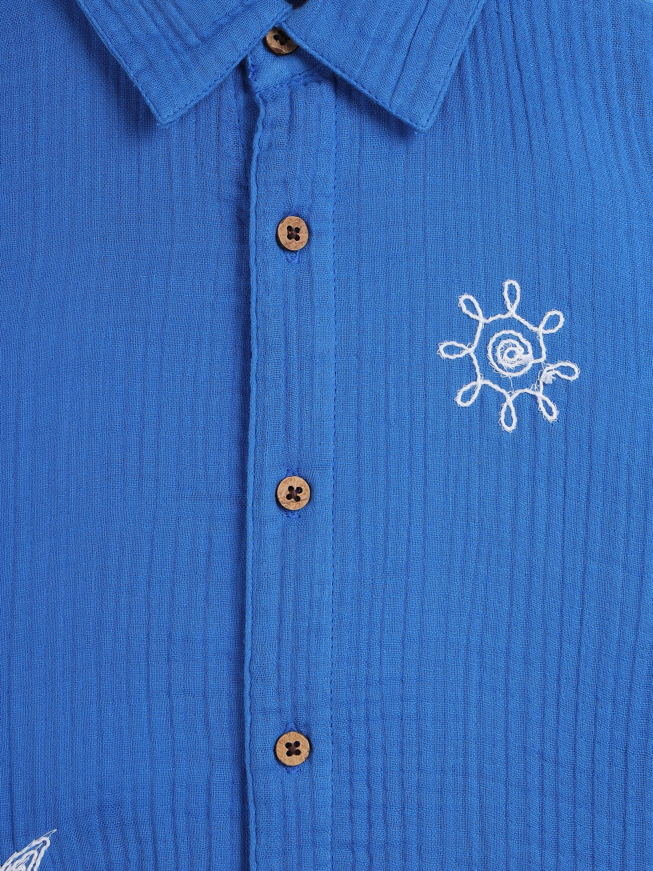 Embroidered Muslin Shirt