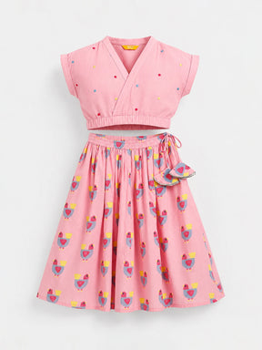 Embroidered Shantoon Top & Skirt Set