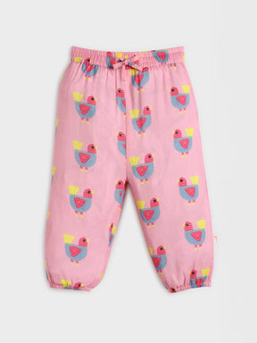 Printed Pink Kaftan Top and Pant Set
