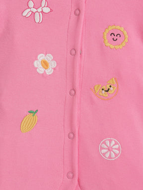 Blush Sniggle Embroidered Sleepsuit