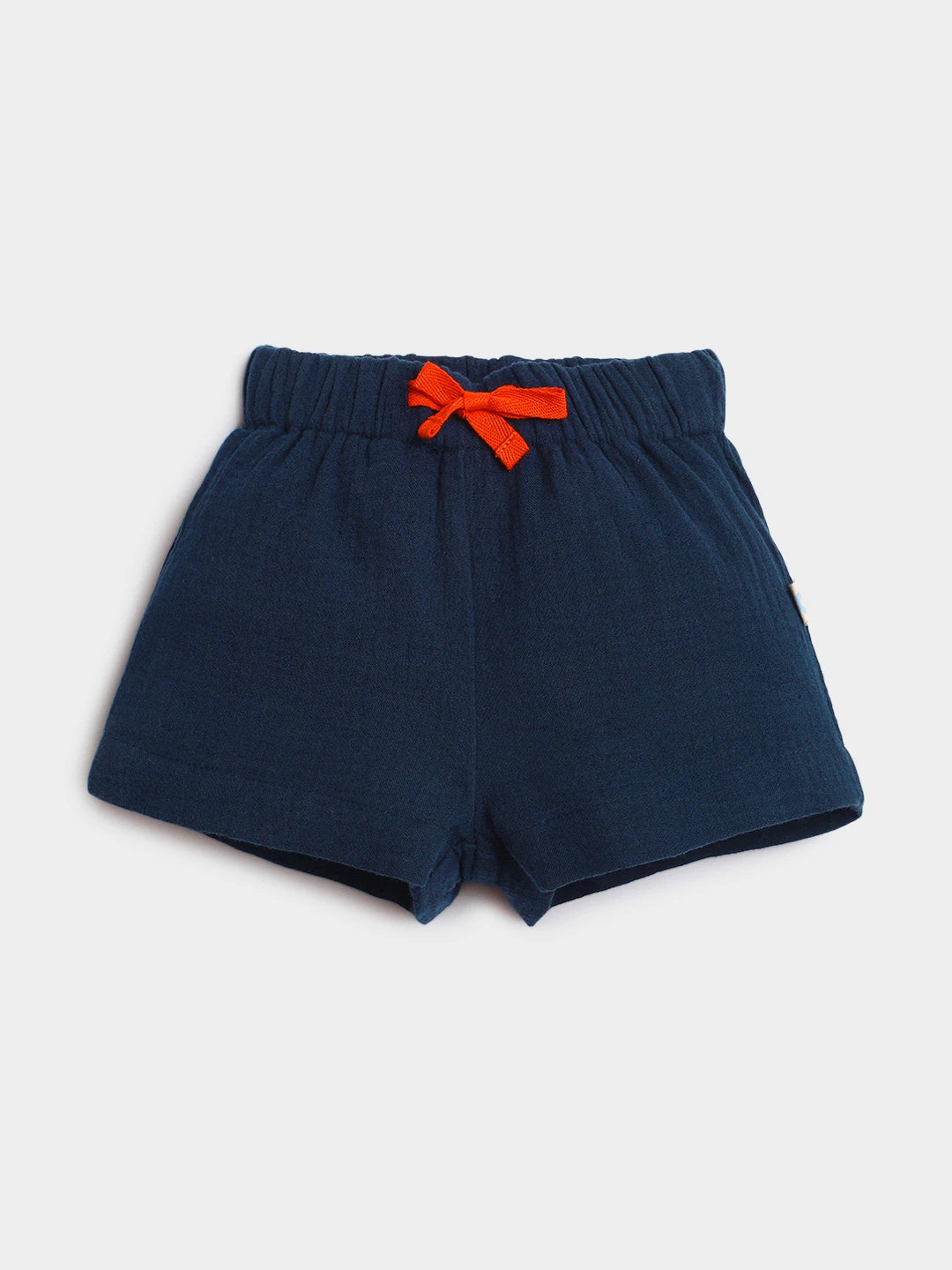 Deep Ocean Crinkled Cotton Shirt & Shorts Set