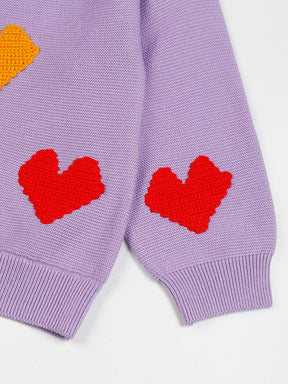 Digi Hearts Crochet Cotton Cardigan
