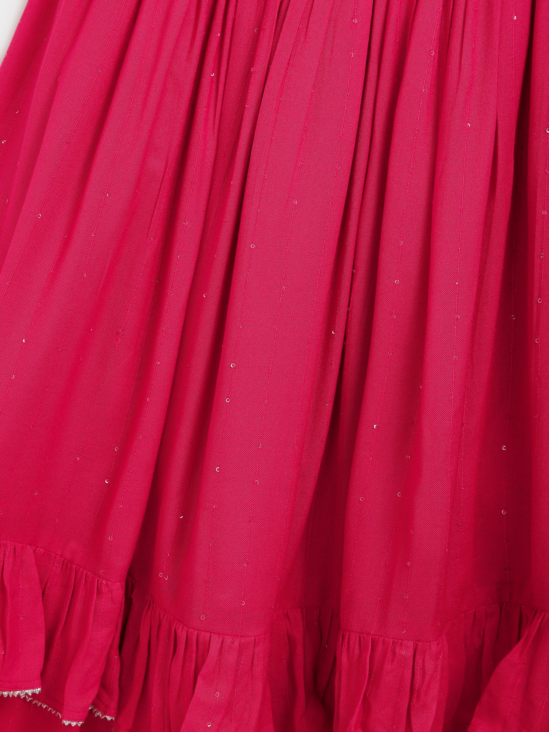 Pink Halter Top Skirt Set