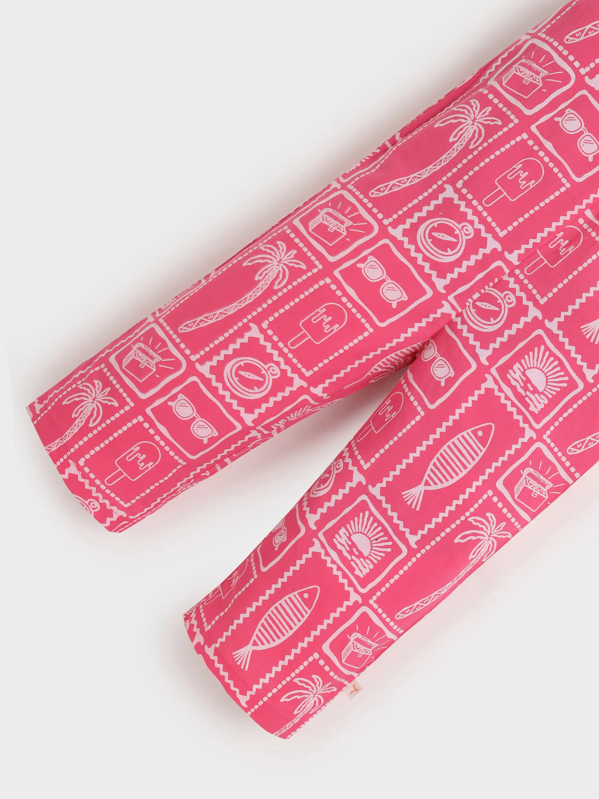 Girls’ Pink Printed Strap Jumpsuit