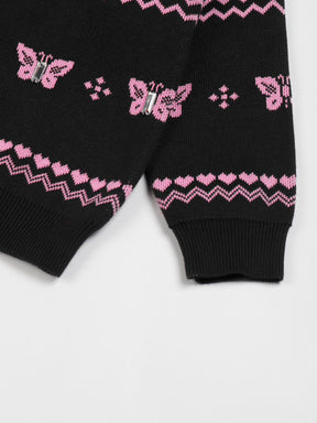Butterfly High Neck Cotton Pullover Sweater