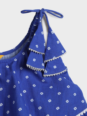 Blue Twirl Bandhani Sharara Set