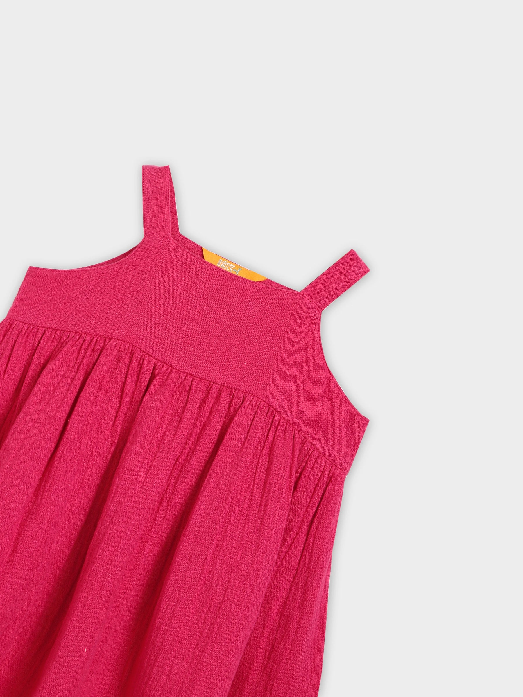 Solid Pink Dress with Quilted Yellow Jacket