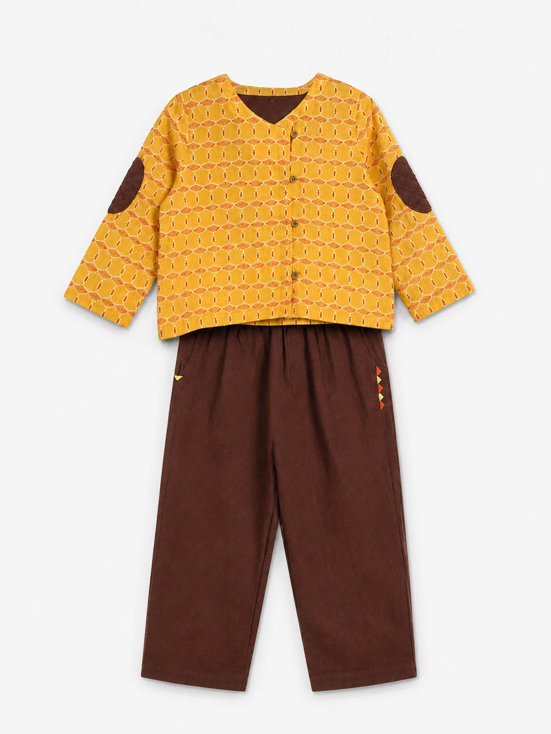 Elbow Patch Kurta Pajama Set