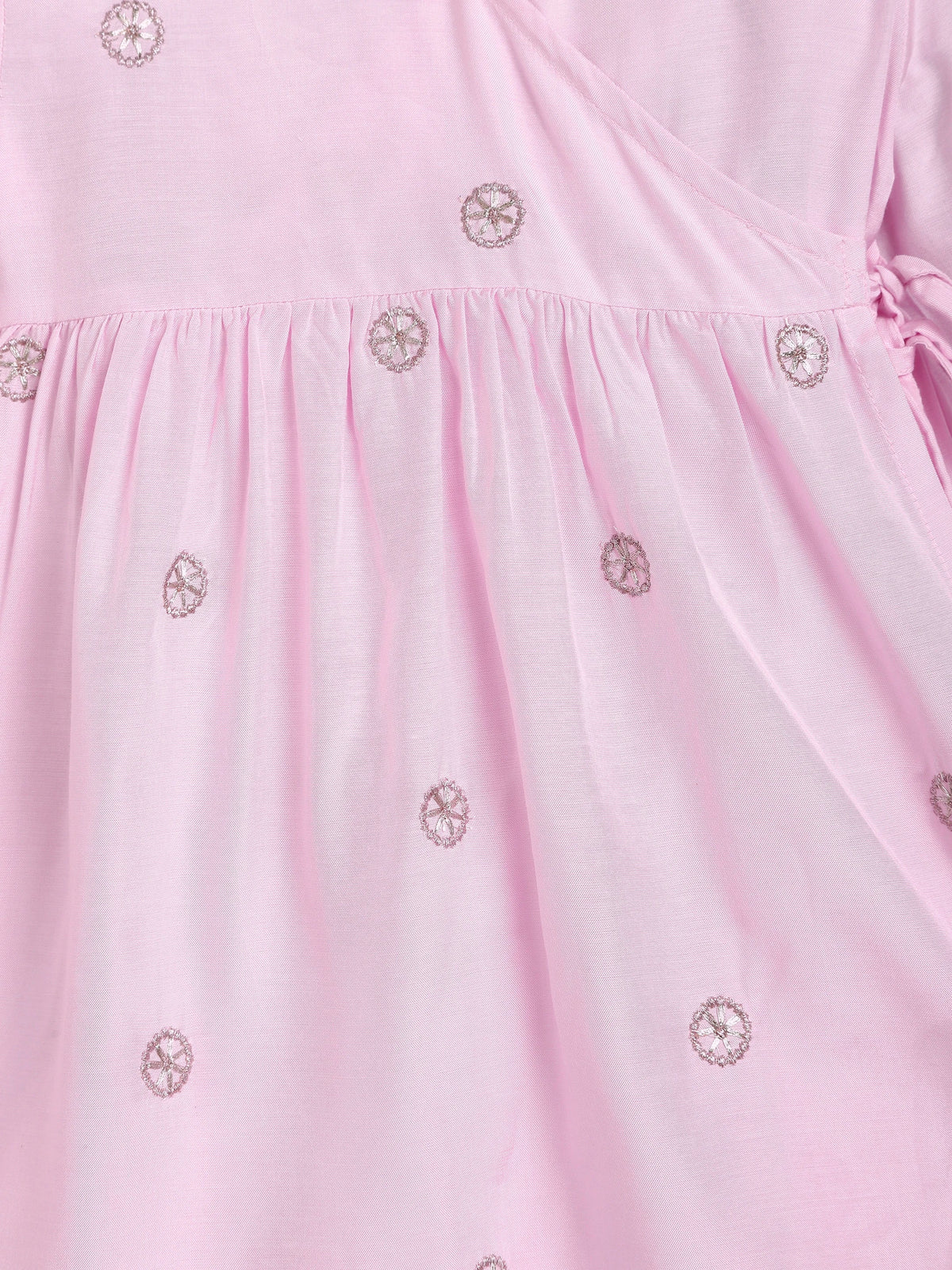 Tassel Twirl Pink Angrakha & Petal Pant Set