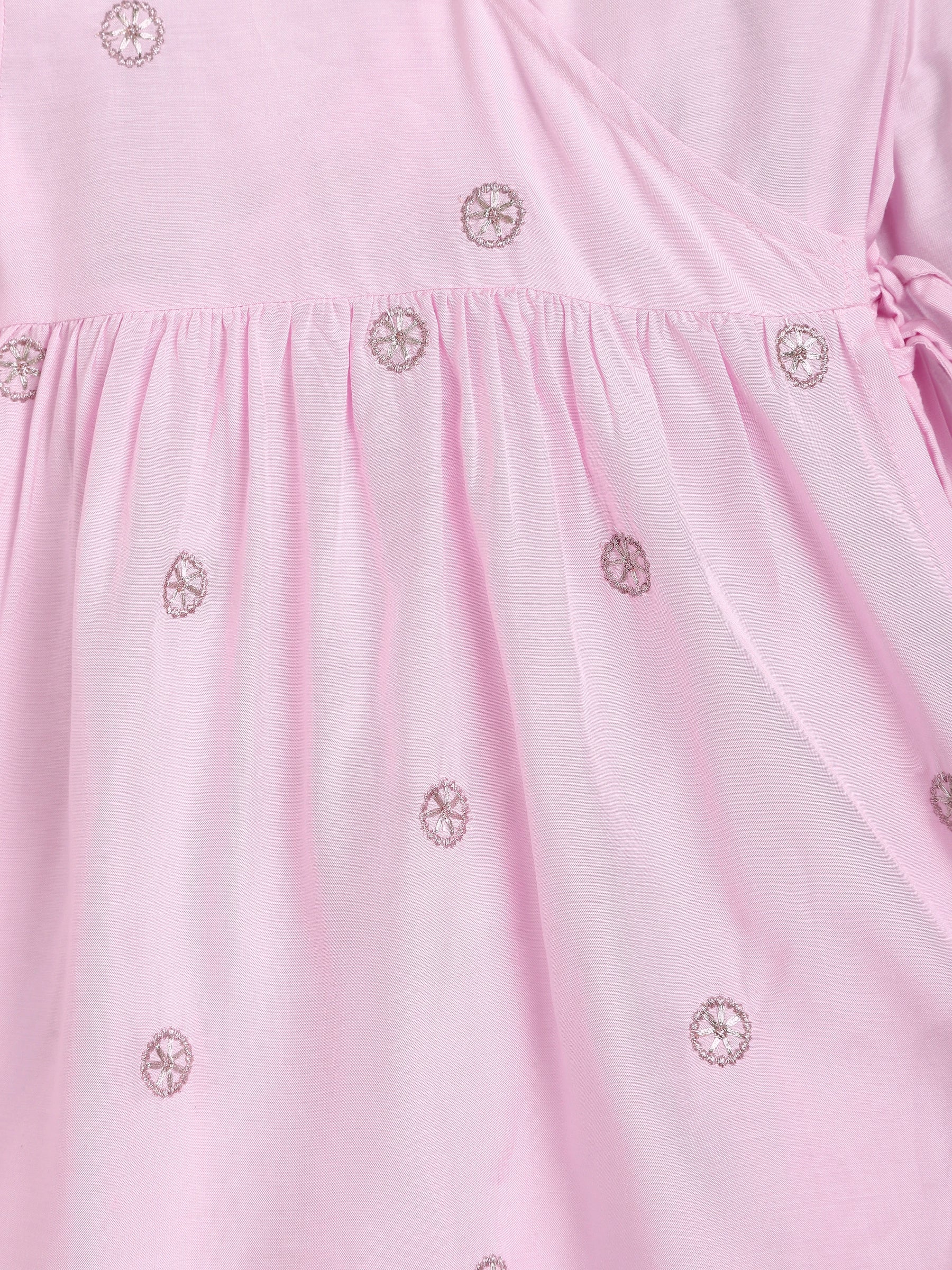 Tassel Twirl Pink Angrakha & Petal Pant Set